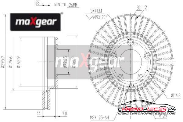 Achat de MAXGEAR 19-2387 Disque de frein pas chères