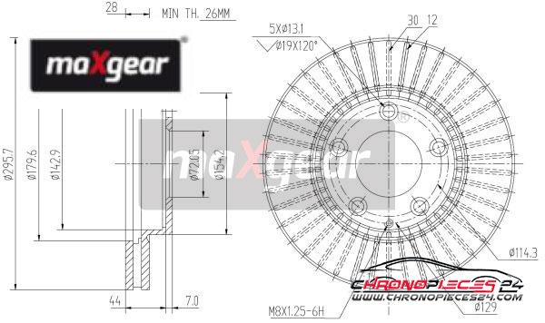 Achat de MAXGEAR 19-2387 Disque de frein pas chères