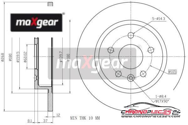 Achat de MAXGEAR 19-2333 Disque de frein pas chères