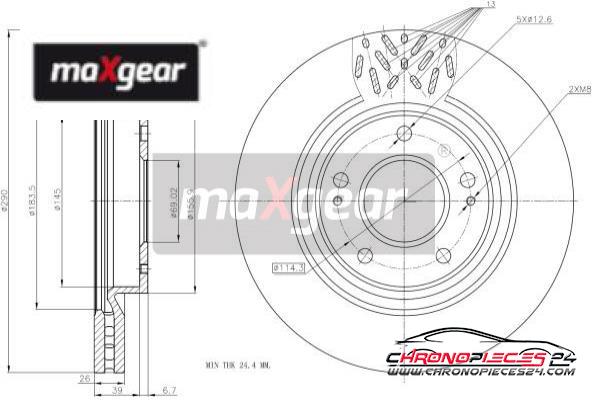 Achat de MAXGEAR 19-2393 Disque de frein pas chères