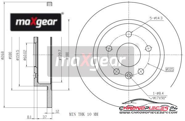 Achat de MAXGEAR 19-2333 Disque de frein pas chères