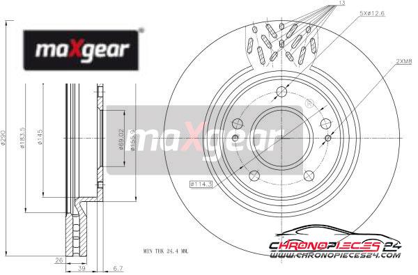 Achat de MAXGEAR 19-2393 Disque de frein pas chères