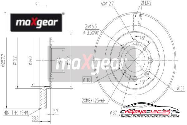 Achat de MAXGEAR 19-2400 Disque de frein pas chères