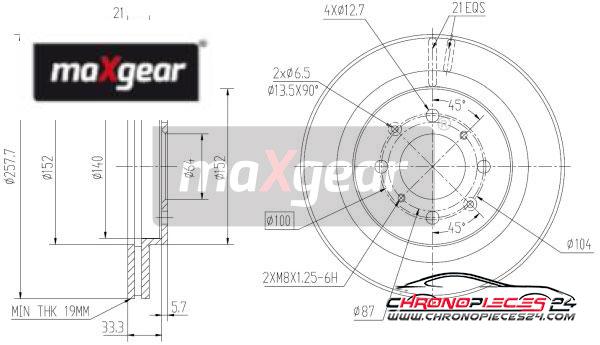 Achat de MAXGEAR 19-2400 Disque de frein pas chères