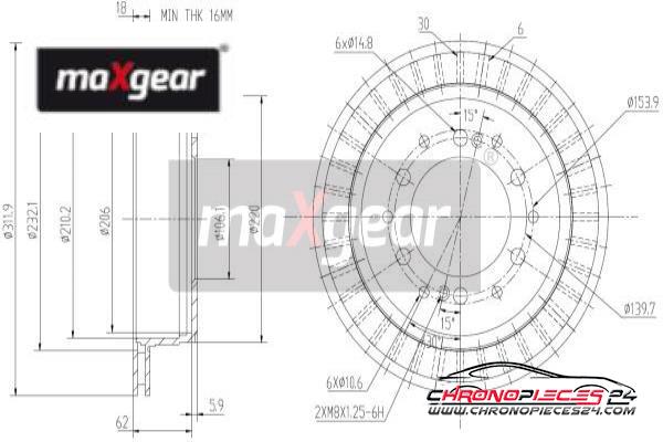 Achat de MAXGEAR 19-2464 Disque de frein pas chères