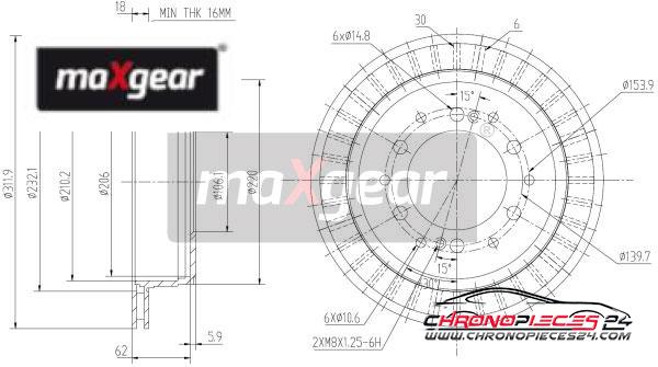 Achat de MAXGEAR 19-2464 Disque de frein pas chères