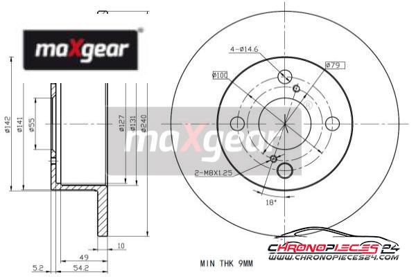 Achat de MAXGEAR 19-2344 Disque de frein pas chères