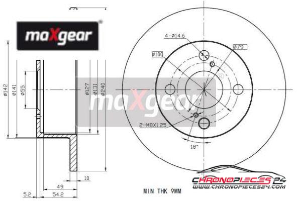 Achat de MAXGEAR 19-2344 Disque de frein pas chères