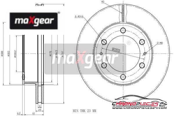 Achat de MAXGEAR 19-2350 Disque de frein pas chères