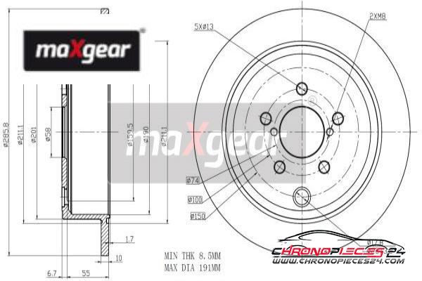 Achat de MAXGEAR 19-2271 Disque de frein pas chères