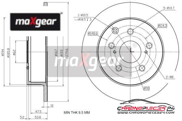 Achat de MAXGEAR 19-2353 Disque de frein pas chères