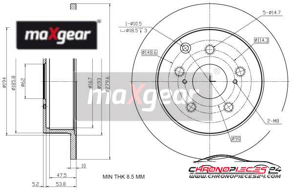 Achat de MAXGEAR 19-2353 Disque de frein pas chères