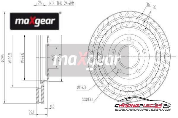 Achat de MAXGEAR 19-2273 Disque de frein pas chères