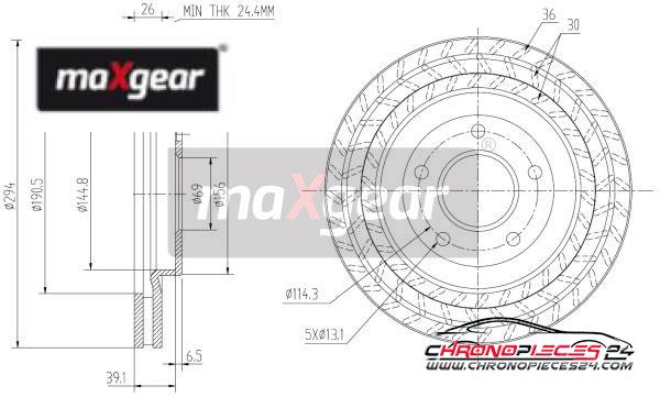 Achat de MAXGEAR 19-2273 Disque de frein pas chères