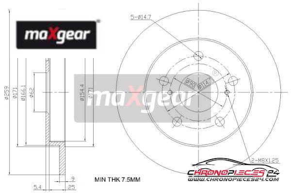 Achat de MAXGEAR 19-2467 Disque de frein pas chères