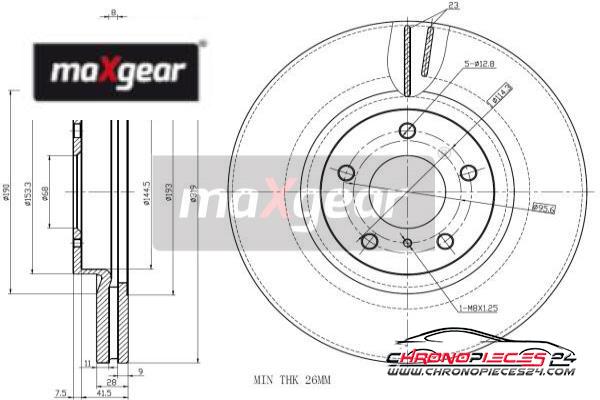 Achat de MAXGEAR 19-2407 Disque de frein pas chères