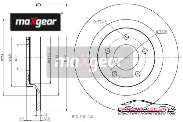 Achat de MAXGEAR 19-2497 Disque de frein pas chères