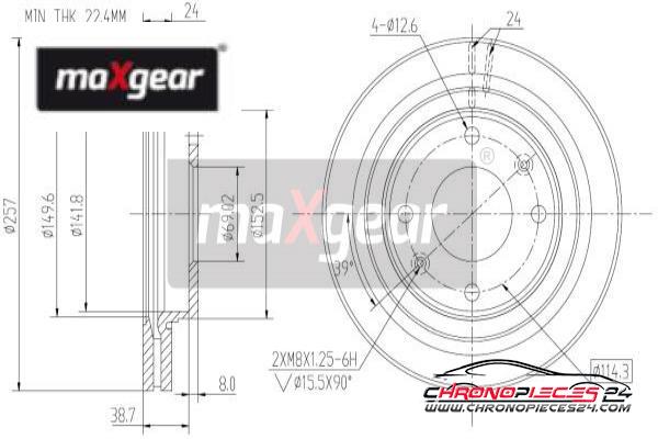 Achat de MAXGEAR 19-2502 Disque de frein pas chères