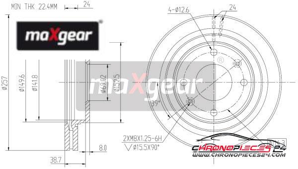 Achat de MAXGEAR 19-2502 Disque de frein pas chères