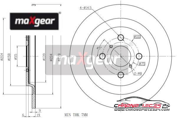 Achat de MAXGEAR 19-2477 Disque de frein pas chères