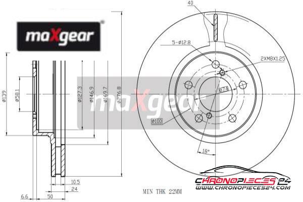 Achat de MAXGEAR 19-2505 Disque de frein pas chères