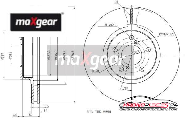 Achat de MAXGEAR 19-2505 Disque de frein pas chères