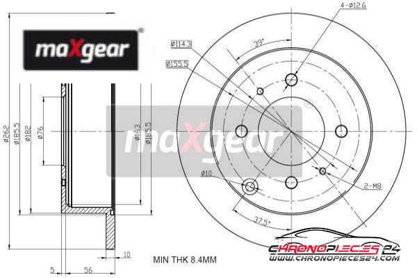 Achat de MAXGEAR 19-2507 Disque de frein pas chères