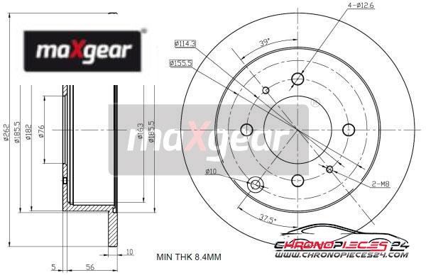 Achat de MAXGEAR 19-2507 Disque de frein pas chères