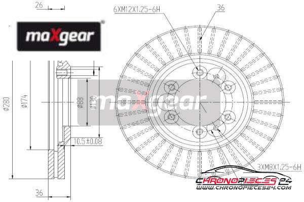 Achat de MAXGEAR 19-2649 Disque de frein pas chères