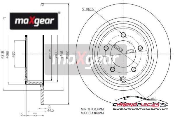 Achat de MAXGEAR 19-2858 Disque de frein pas chères