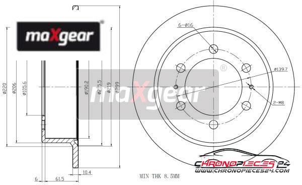 Achat de MAXGEAR 19-2526 Disque de frein pas chères