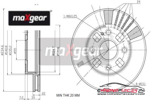 Achat de MAXGEAR 19-2540 Disque de frein pas chères