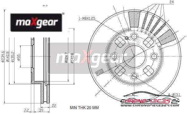 Achat de MAXGEAR 19-2540 Disque de frein pas chères