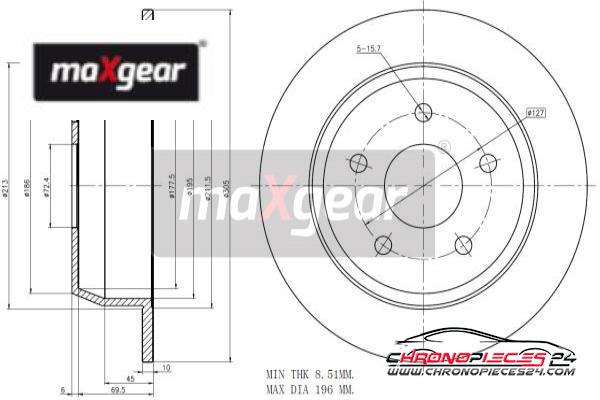 Achat de MAXGEAR 19-2544 Disque de frein pas chères