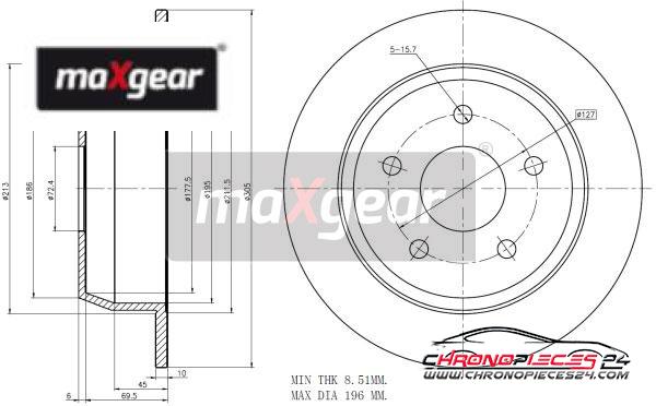 Achat de MAXGEAR 19-2544 Disque de frein pas chères