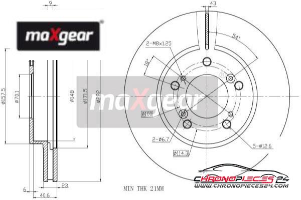 Achat de MAXGEAR 19-2554 Disque de frein pas chères