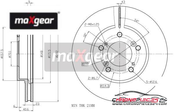 Achat de MAXGEAR 19-2554 Disque de frein pas chères