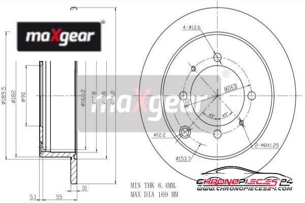 Achat de MAXGEAR 19-2557 Disque de frein pas chères