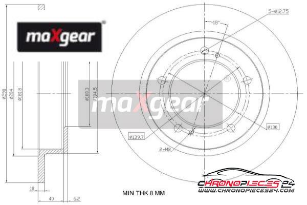 Achat de MAXGEAR 19-3227 Disque de frein pas chères