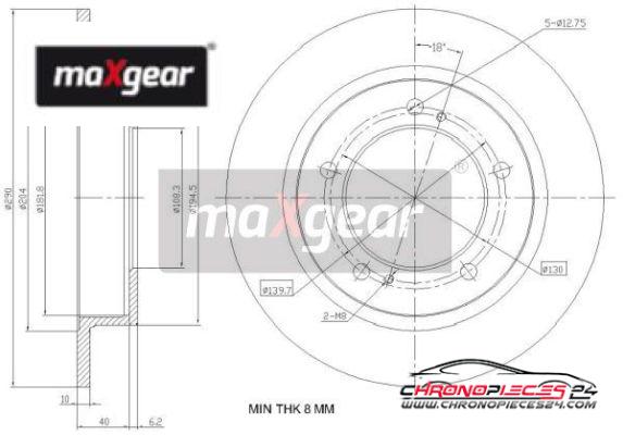 Achat de MAXGEAR 19-3227 Disque de frein pas chères