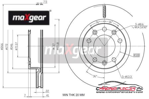 Achat de MAXGEAR 19-3237 Disque de frein pas chères