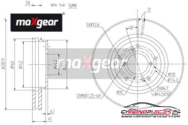 Achat de MAXGEAR 19-3361 Disque de frein pas chères