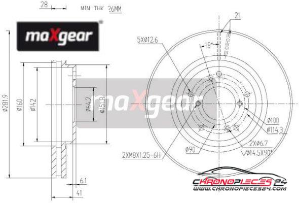 Achat de MAXGEAR 19-3361 Disque de frein pas chères