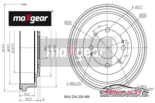 Achat de MAXGEAR 19-3192 Tambour de frein pas chères