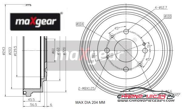 Achat de MAXGEAR 19-3192 Tambour de frein pas chères