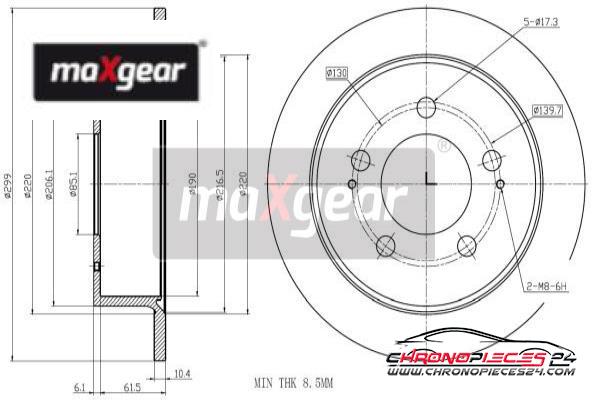 Achat de MAXGEAR 19-3199 Disque de frein pas chères