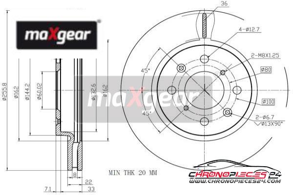 Achat de MAXGEAR 19-3200 Disque de frein pas chères