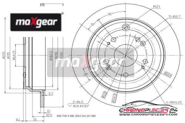 Achat de MAXGEAR 19-3339 Disque de frein pas chères