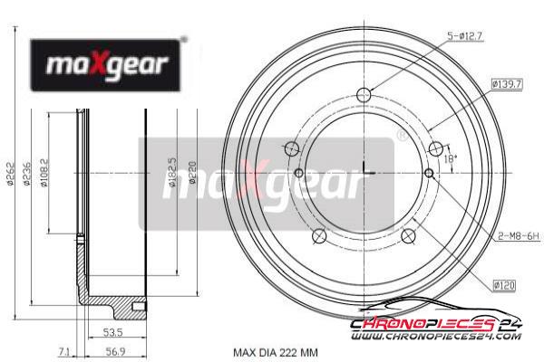 Achat de MAXGEAR 19-3222 Tambour de frein pas chères