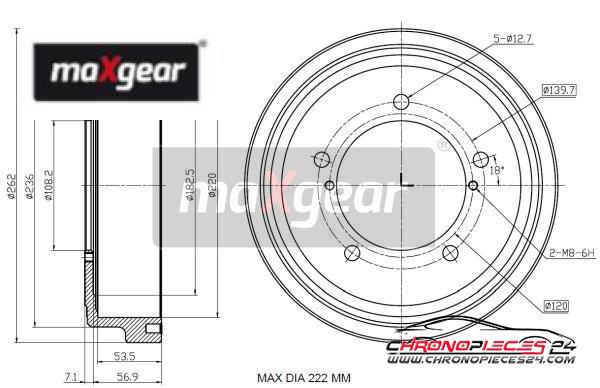 Achat de MAXGEAR 19-3222 Tambour de frein pas chères